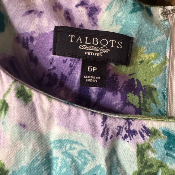 Talbots Floral Midi Dress - Purple and Green - Picture 3 of 6
